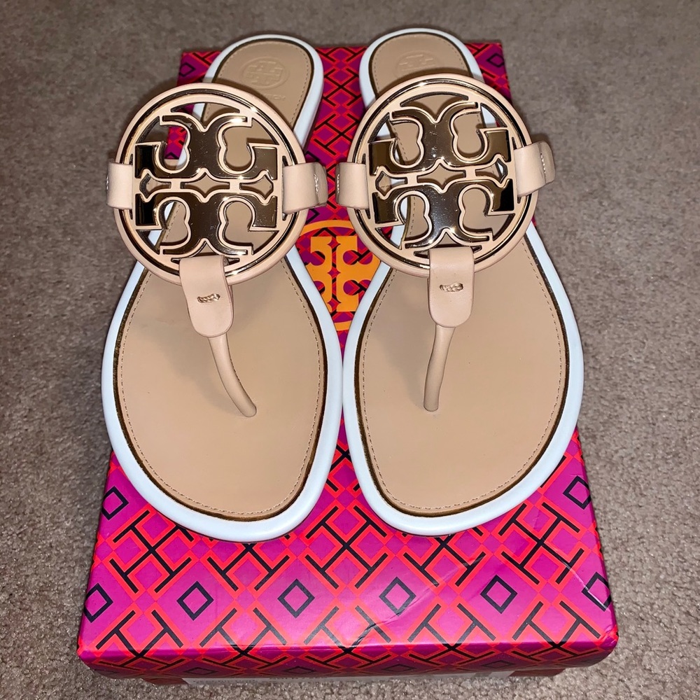 Tory Burch Miller Sandals in Natural Vachetta/Gold